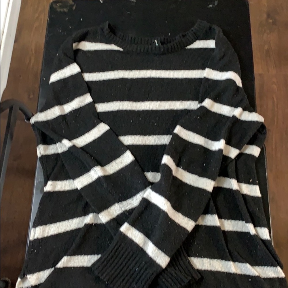 black and white striped sweater
